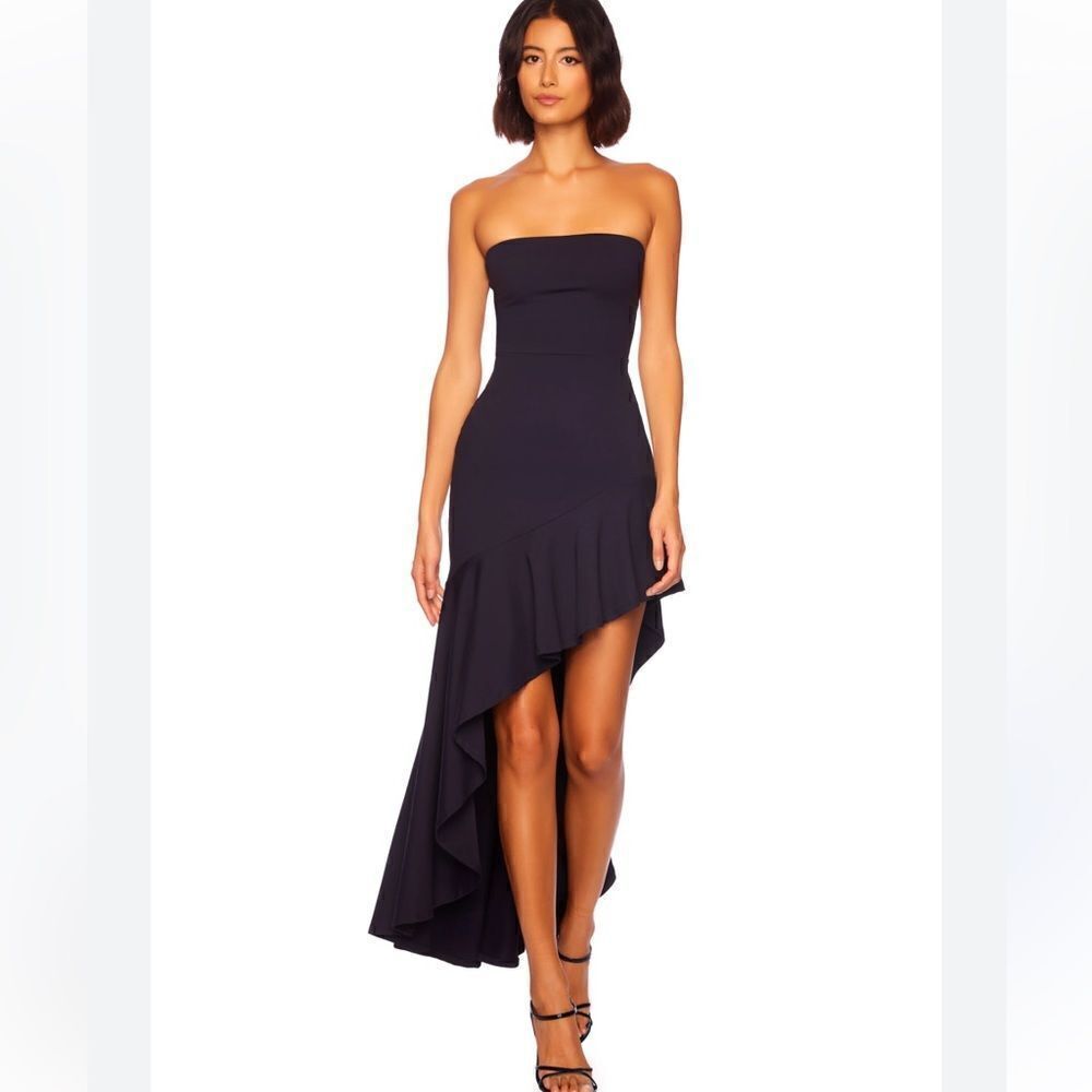 NWT Susana Monaco Navy Tube Ruffle Dress Maxi XL Revolve